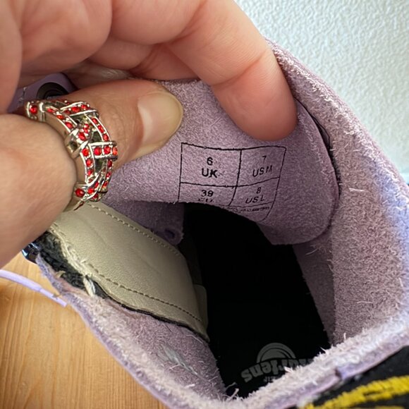 Dr. Martens Jadon III Lilac Pisa Leather Platform Combat Boots W Size 8 - Picture 7 of 7